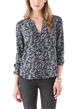 Theory Ruisa Caligula 100% Silk Blouse - Size: Small